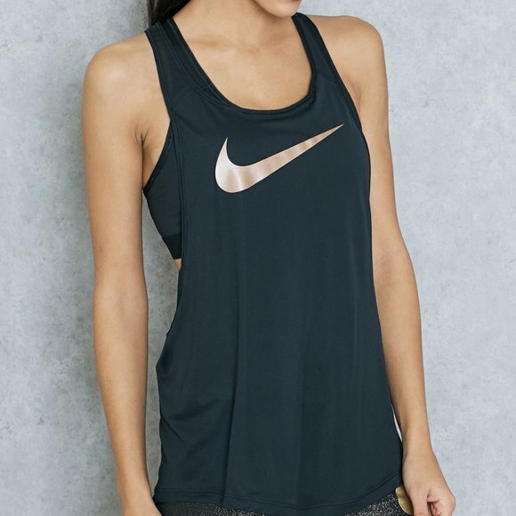 NIKE TANK TOP Flow Gold Logo PURPLE WOMENS SIZE XS ATHLETIC YOGA RUNNING HIKING - Picture 2 of 5